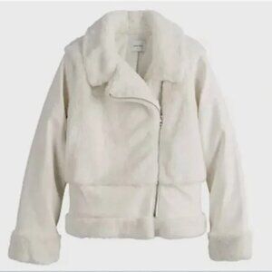 NWT Nine West -Leather and Fur Jacket